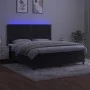 Box spring bed with mattress and LED black velvet 160x200 cm by , Beds and slatted bases - Ref: Foro24-3136073, Price: 527,68...