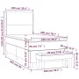 Box spring bed with gray synthetic leather mattress 100x200 cm by , Beds and slatted bases - Ref: Foro24-3137591, Price: 375,...
