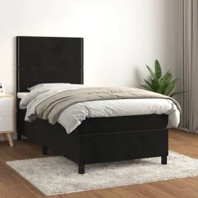 Box spring bed with black velvet mattress 80x200 cm by , Beds and slatted bases - Ref: Foro24-3142931, Price: 318,21 €, Disco...