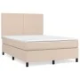 Box spring bed with cappuccino synthetic leather mattress 140x190cm by , Beds and slatted bases - Ref: Foro24-3142724, Price:...