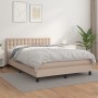 Cama box spring con colchón cuero sintético capuchino 140x190cm de , Camas y somieres - Ref: Foro24-3141124, Precio: 420,38 €
