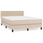 Box spring bed with cappuccino synthetic leather mattress 140x190cm by , Beds and slatted bases - Ref: Foro24-3141124, Price:...