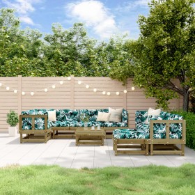 Juego de muebles de jardín 10 pzas madera de pino impregnada de , Conjuntos de jardín - Ref: Foro24-3186570, Precio: 518,29 €...