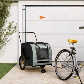 Remolque bicicleta para mascotas hierro tela Oxford negro gris by , pet strollers - Ref: Foro24-93860, Price: 88,54 €, Discou...