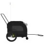 Fahrradanhänger für Haustiere, Eisen, Oxford-Stoff, schwarz, grau. von , Kinderwagen für Haustiere - Ref: Foro24-93860, Preis...