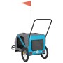 Fahrradanhänger für Haustiere, Eisen, Oxford-Stoff, blau grau. von , Kinderwagen für Haustiere - Ref: Foro24-93904, Preis: 10...