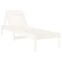 Massive Sonnenliege aus weißem Kiefernholz 199,5x60x74 cm von , Liegen - Ref: Foro24-825067, Preis: 86,27 €, Rabatt: %