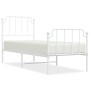Metallbettgestell mit Kopf- und Fußteil weiß 75x190 cm von , Betten und Lattenroste - Ref: Foro24-373944, Preis: 71,17 €, Rab...
