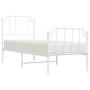 Metallbettgestell mit Kopf- und Fußteil weiß 75x190 cm von , Betten und Lattenroste - Ref: Foro24-373944, Preis: 71,17 €, Rab...