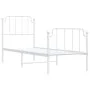 Metal bed frame with headboard and footboard white 75x190 cm by , Beds and slatted bases - Ref: Foro24-373944, Price: 70,03 €...