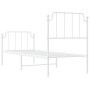 Metallbettgestell mit Kopf- und Fußteil weiß 75x190 cm von , Betten und Lattenroste - Ref: Foro24-373944, Preis: 71,17 €, Rab...
