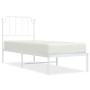 Estructura de cama de metal con cabecero blanco 80x200 cm de , Camas y somieres - Ref: Foro24-373927, Precio: 64,89 €, Descue...