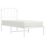 Estructura de cama de metal con cabecero blanco 80x200 cm de , Camas y somieres - Ref: Foro24-373927, Precio: 64,89 €, Descue...