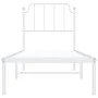 Metal bed frame with white headboard 80x200 cm by , Beds and slatted bases - Ref: Foro24-373927, Price: 64,60 €, Discount: %