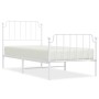 Metallbettgestell mit Kopf- und Fußteil weiß 90x190 cm von , Betten und Lattenroste - Ref: Foro24-373946, Preis: 73,92 €, Rab...
