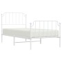 Metallbettgestell mit Kopf- und Fußteil weiß 90x190 cm von , Betten und Lattenroste - Ref: Foro24-373946, Preis: 73,92 €, Rab...