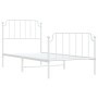 Metallbettgestell mit Kopf- und Fußteil weiß 90x190 cm von , Betten und Lattenroste - Ref: Foro24-373946, Preis: 73,92 €, Rab...