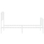 Metal bed frame with headboard and footboard white 90x190 cm by , Beds and slatted bases - Ref: Foro24-373946, Price: 73,92 €...