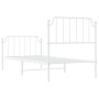 Metallbettgestell mit Kopf- und Fußteil weiß 90x190 cm von , Betten und Lattenroste - Ref: Foro24-373946, Preis: 73,92 €, Rab...
