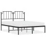 Estructura de cama con cabecero metal negro 140x200 cm de , Camas y somieres - Ref: Foro24-373888, Precio: 92,75 €, Descuento: %