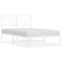 Estructura de cama de metal con cabecero blanca 120x190 cm de , Camas y somieres - Ref: Foro24-373933, Precio: 84,92 €, Descu...