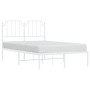 Bettgestell aus Metall mit weißem Kopfteil 120x190 cm von , Betten und Lattenroste - Ref: Foro24-373933, Preis: 86,13 €, Raba...