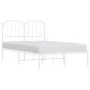 Estructura de cama de metal con cabecero blanca 120x190 cm de , Camas y somieres - Ref: Foro24-373933, Precio: 84,92 €, Descu...