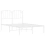 Estructura de cama de metal con cabecero blanca 120x190 cm de , Camas y somieres - Ref: Foro24-373933, Precio: 84,92 €, Descu...
