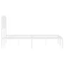 Estructura de cama de metal con cabecero blanca 120x190 cm de , Camas y somieres - Ref: Foro24-373933, Precio: 84,92 €, Descu...
