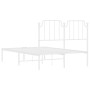 Bettgestell aus Metall mit weißem Kopfteil 120x190 cm von , Betten und Lattenroste - Ref: Foro24-373933, Preis: 86,13 €, Raba...
