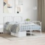 Metal bed frame with headboard and white footboard 120x200 cm by , Beds and slatted bases - Ref: Foro24-373952, Price: 90,15 ...
