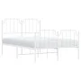 Estructura cama metal con cabecero y estribo blanco 120x200 cm de , Camas y somieres - Ref: Foro24-373952, Precio: 89,00 €, D...
