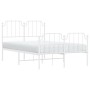 Metal bed frame with headboard and white footboard 120x200 cm by , Beds and slatted bases - Ref: Foro24-373952, Price: 90,15 ...