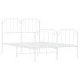 Estructura cama metal con cabecero y estribo blanco 120x200 cm de , Camas y somieres - Ref: Foro24-373952, Precio: 89,00 €, D...