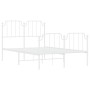 Metal bed frame with headboard and white footboard 120x200 cm by , Beds and slatted bases - Ref: Foro24-373952, Price: 90,15 ...
