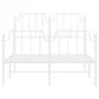 Estructura cama metal con cabecero y estribo blanco 120x200 cm de , Camas y somieres - Ref: Foro24-373952, Precio: 89,00 €, D...
