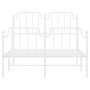 Metal bed frame with headboard and white footboard 120x200 cm by , Beds and slatted bases - Ref: Foro24-373952, Price: 90,15 ...