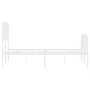 Estructura cama metal con cabecero y estribo blanco 120x200 cm de , Camas y somieres - Ref: Foro24-373952, Precio: 89,00 €, D...