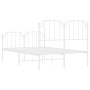 Metal bed frame with headboard and white footboard 120x200 cm by , Beds and slatted bases - Ref: Foro24-373952, Price: 90,15 ...