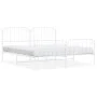 Estructura cama metal con cabecero y pie cama blanco 183x213 cm de , Camas y somieres - Ref: Foro24-373959, Precio: 119,91 €,...
