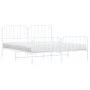 Estructura cama metal con cabecero y pie cama blanco 183x213 cm de , Camas y somieres - Ref: Foro24-373959, Precio: 119,91 €,...