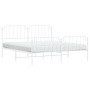 Metal bed frame with headboard and footboard white 183x213 cm by , Beds and slatted bases - Ref: Foro24-373959, Price: 121,68...