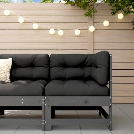 Massive Ecksitzgarnitur aus grauem Kiefernholz. von , Modulare Sofas für den Außenbereich - Ref: Foro24-825473, Preis: 79,07 ...