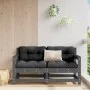Ecksofas für den Garten, 2 Stück, Massivholz aus grauer Kiefer von , Modulare Sofas für den Außenbereich - Ref: Foro24-825508...