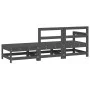 3-teiliges Gartensitzgruppen-Set aus massivem grauem Kiefernholz von , Modulare Sofas für den Außenbereich - Ref: Foro24-8255...