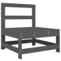 3-teiliges Gartensitzgruppen-Set aus massivem grauem Kiefernholz von , Modulare Sofas für den Außenbereich - Ref: Foro24-8255...