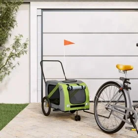 Remolque de bicicleta mascotas hierro tela Oxford verde gris by , pet strollers - Ref: Foro24-93906, Price: 107,11 €, Discoun...