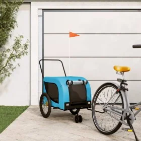 Remolque de bicicleta mascotas hierro tela Oxford azul negro by , pet strollers - Ref: Foro24-94030, Price: 109,83 €, Discoun...