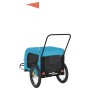 Fahrradanhänger für Haustiere, Eisen, Oxford-Stoff, blau schwarz von , Kinderwagen für Haustiere - Ref: Foro24-94030, Preis: ...