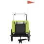Fahrradanhänger für Haustiere aus Eisen und Oxford-Gewebe in Grün und Schwarz. von , Kinderwagen für Haustiere - Ref: Foro24-...